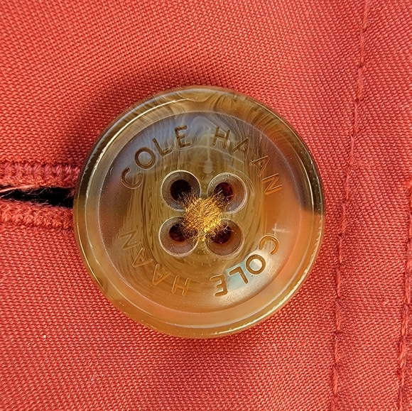 Cole Haan double breasted hooded trench coat red size Large - Picture 3 of 11